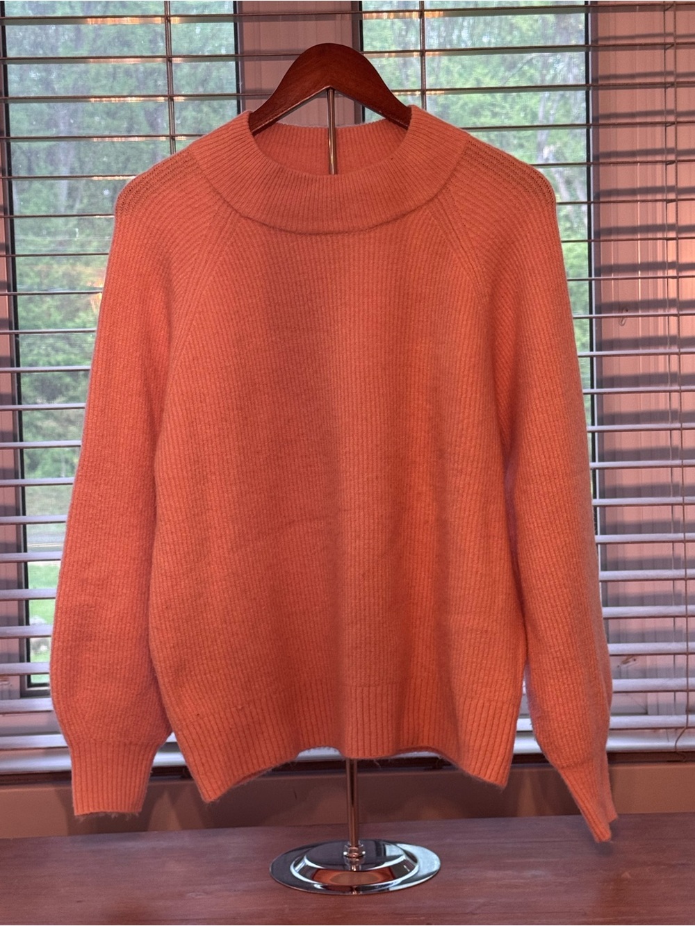 GAP Cozy Crewneck Sweater in Coral Peach